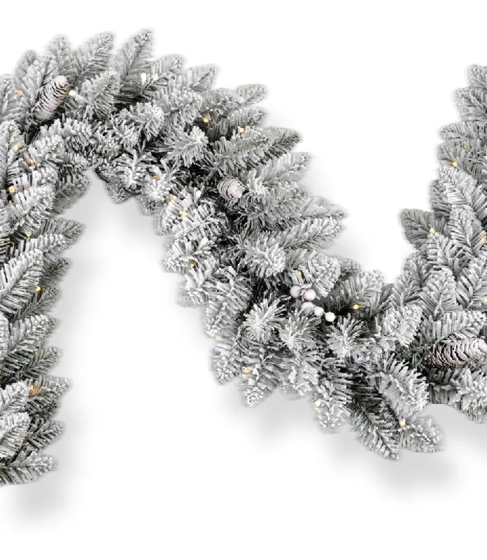 180 Cm Aspen Fir Snow Garland - 50 Led