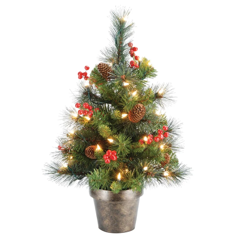 2 ft. Pre-Lit Crestwood Spruce Tree with Clear Lights