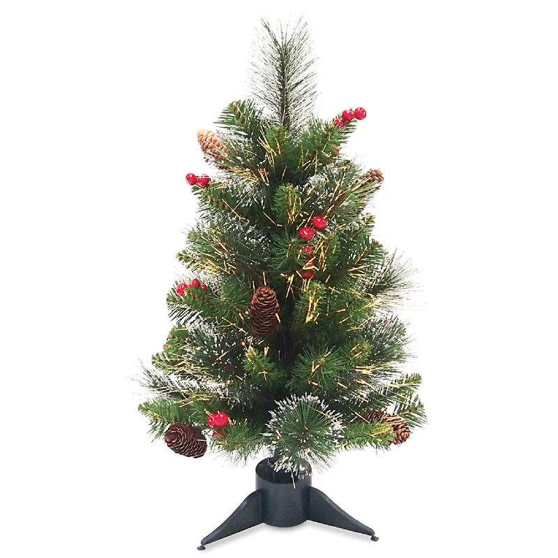 24 in.Pre-Lit Fiber Optic Crestwood Tree