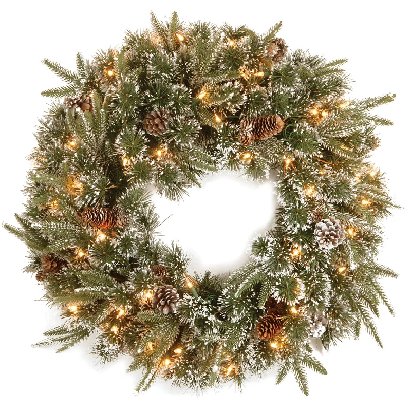 24 in. Pre-Lit Liberty Pine Wreath with Clear Lights