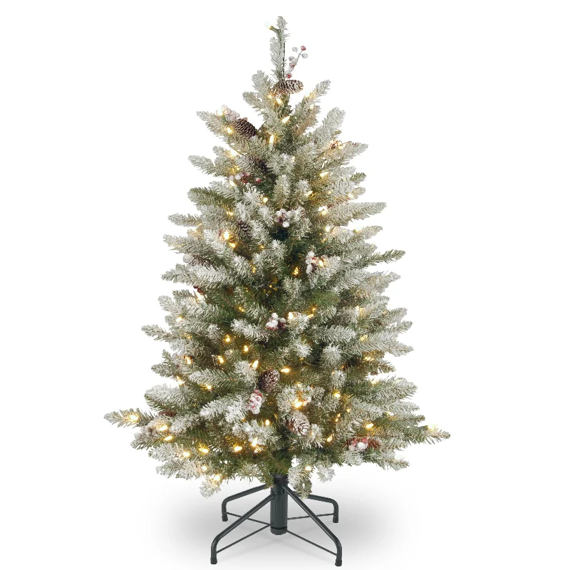 4.5 ft. Pre-Lit Dunhill Fir Frosted Tree with Clear Lights