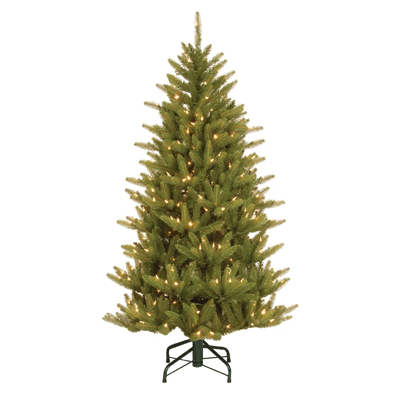 4.5 ft. Pre-Lit Natural Fraser Fir Feel Real Slim Tree with Clear Lights