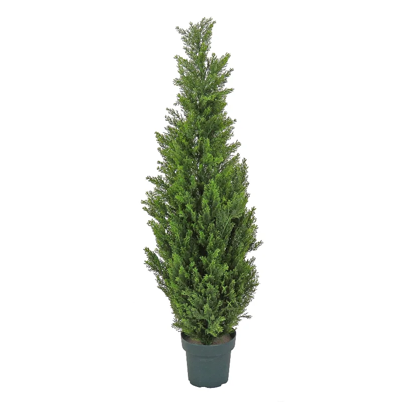 Artificial Tree Decoration, Cedar, Includes Green Pot Base, Spring Collection, 50 Inches