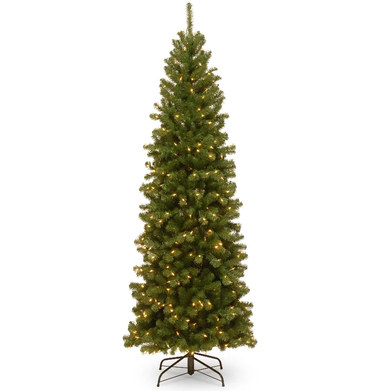 6.5 ft. Pre-Lit North Valley Spruce Pencil Slim Tree with Clear Lights