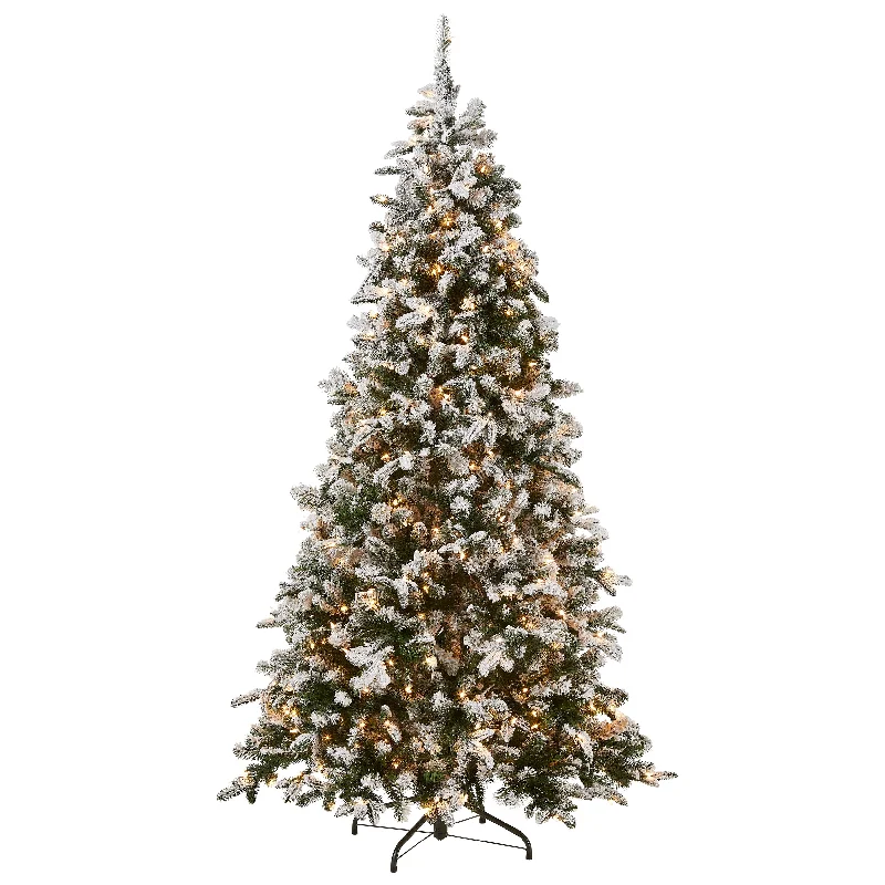 6.5 ft. Pre-Lit Snowy Everest Fir Medium Tree with Clear Lights