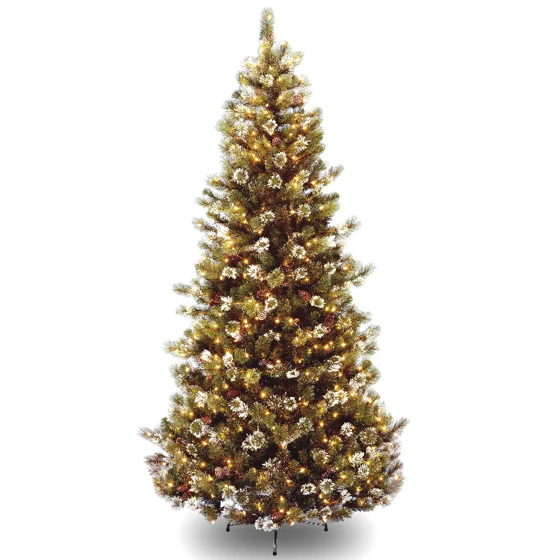 7.5 ft. Pre-Lit Glittery Pine Slim Tree with Clear Lights