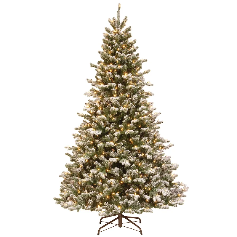 7.5 ft. Pre-Lit Snowy Sheffield Spruce Tree with PowerConnect Warm White LED Lights