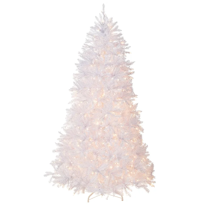 9 ft. Pre-Lit Dunhill Fir White Tree with Clear Lights