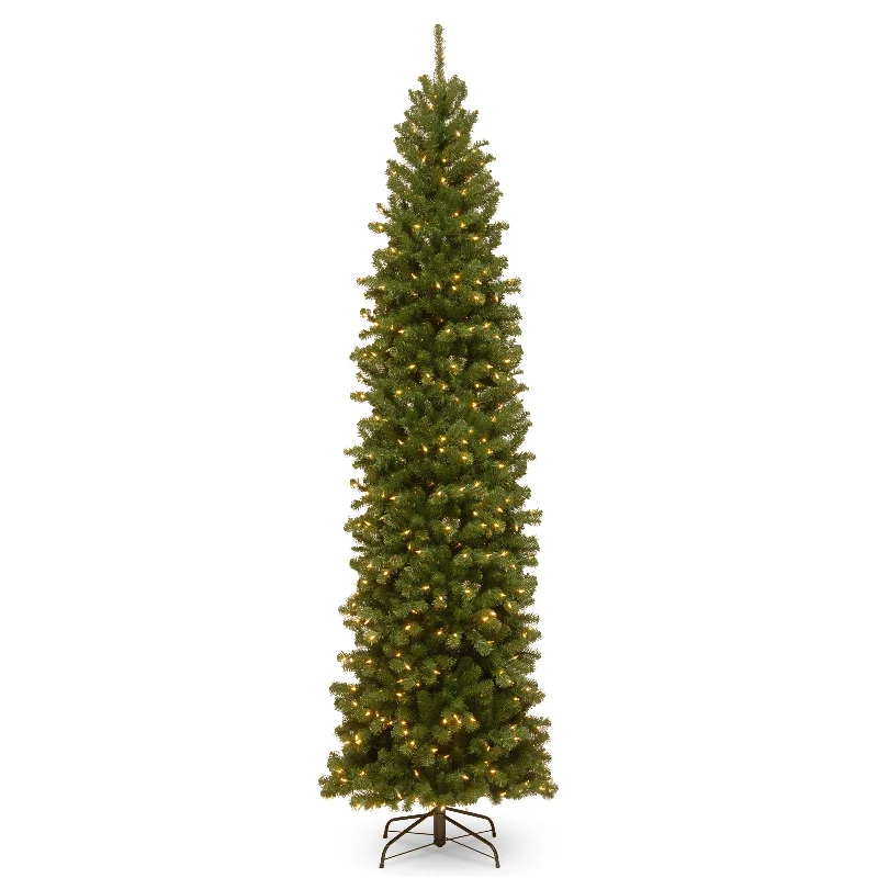 9 ft. Pre-Lit North Valley Spruce Pencil Slim Tree with Clear Lights