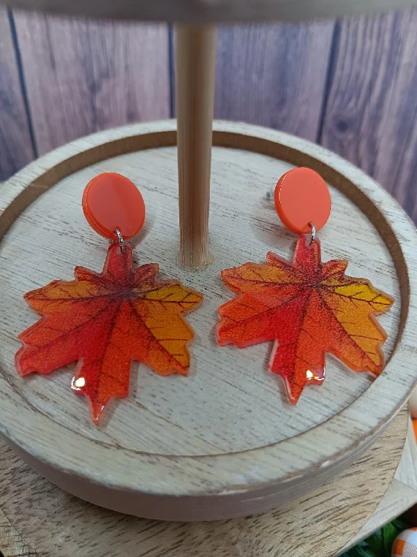 Acrylic Leaf Earrings