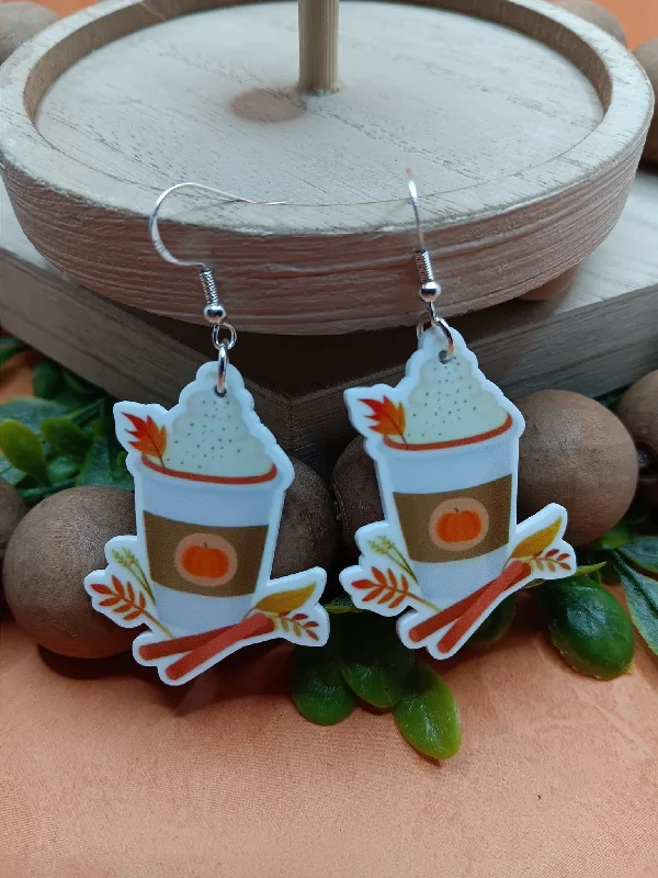 Acrylic Pumpkin Spice Earrings