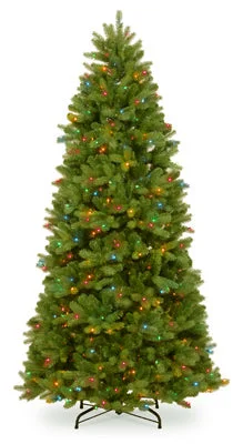 Artificial Pre-Lit Christmas Tree, Newberry Spruce, 750 Multi Lights, 7.5-Ft.