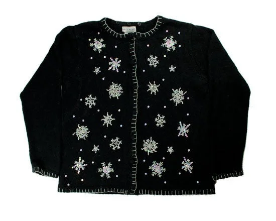 Beaded Snowflakes-Medium Christmas Sweater