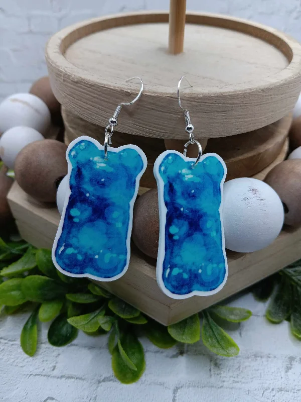 Blue Gummy Bear Earrings