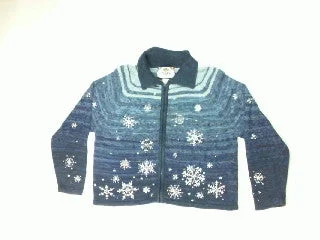 Blue Sky Snowflakes-Small Christmas Sweater