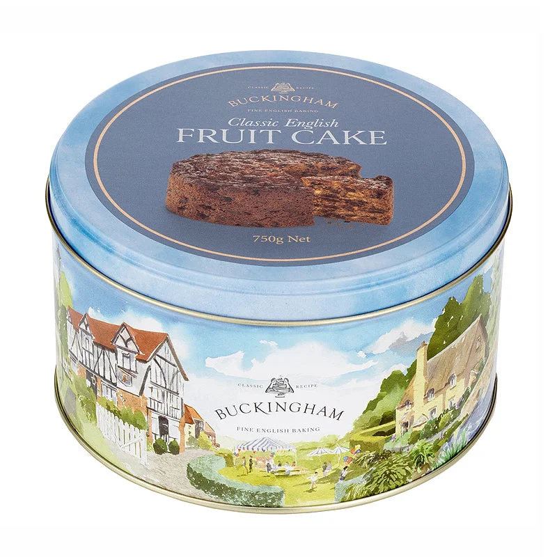 Buckingham Classic English Fruit Cake in Village Tin