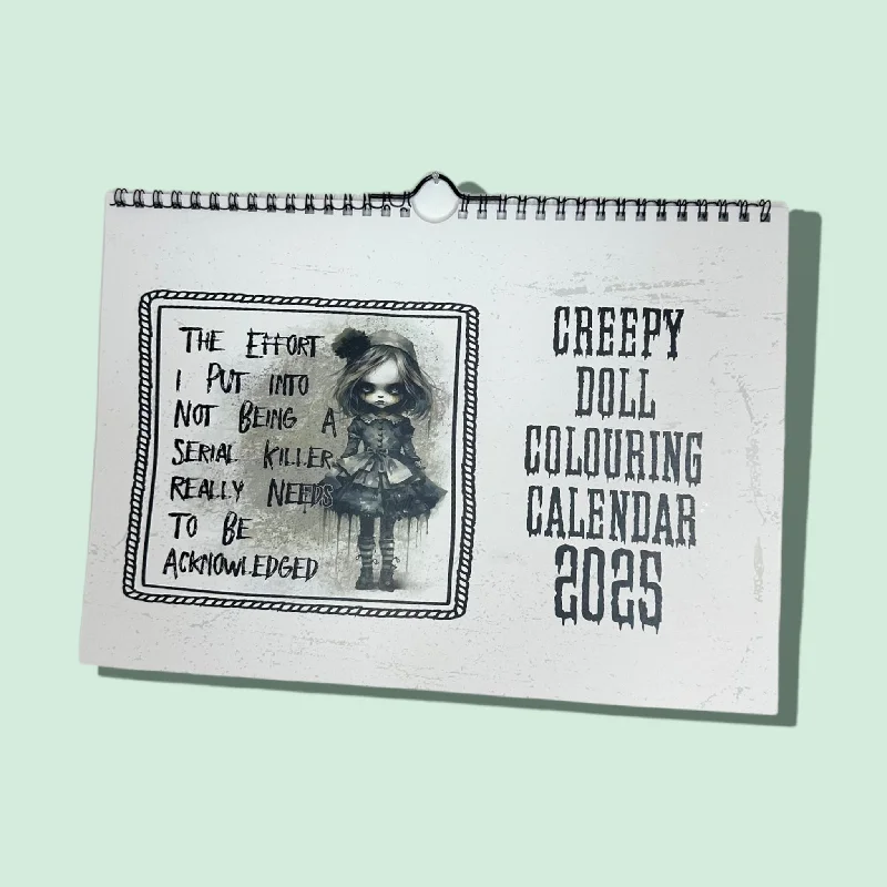 Calendar Colouring Creepy Doll