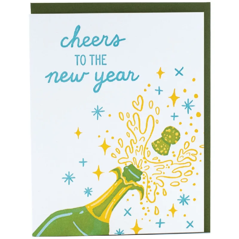 Champagne Pop New Year Card