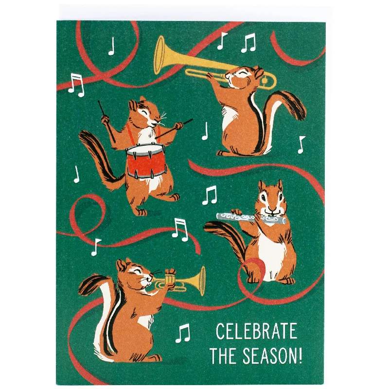 Chipmunk Band Holiday Card