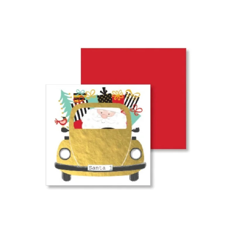 Christmas Enclosure Card - Santa Taxi