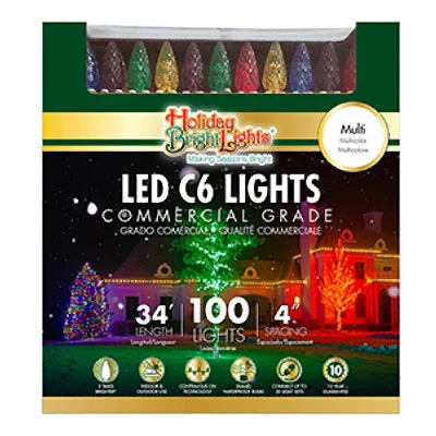 Christmas LED Light Set, C6, Commercial-Grade, Multi, 100-Ct.