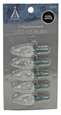 Christmas Lights LED Replacement Bulb, C6, Cool White, 5-Pk.