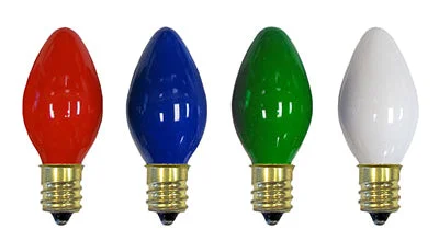 Christmas Lights Replacement Bulb, C7, Multi-Color Ceramic, 4-Pk.