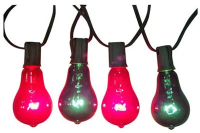 Christmas Lights Replacement Bulb, Edison Style, Red & Green, 7-Watt, 2-Pk.