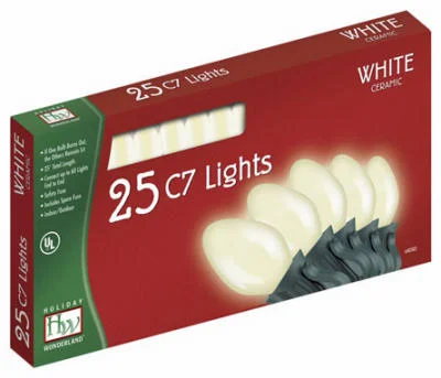 Christmas Lights Set, White Ceramic, 25-Ct.