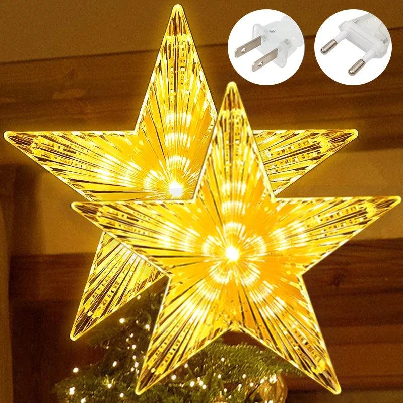 Christmas Tree Top 3D Five-Point Star