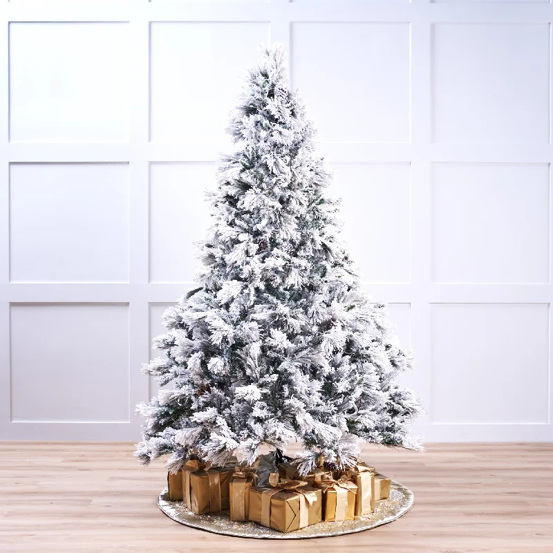 Crystal Flocked Tree Pre-Lit Warm White LED Lights