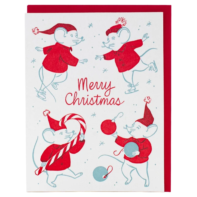 Festive Mice Christmas Card