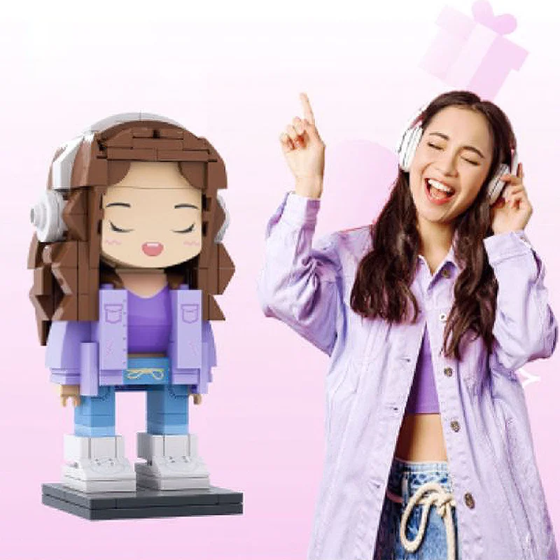 Full Body Customizable 1 Person Custom Brick Figures Universal Interlocking Plastic Toy Creative Gifts for Her Christmas Gifts For Girlfriend