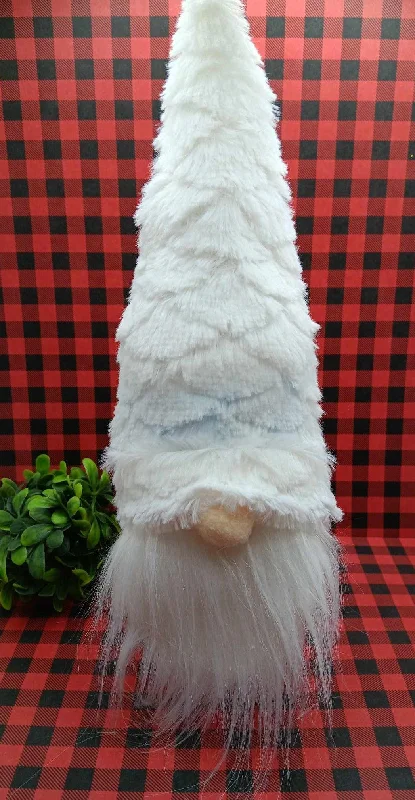 Fuzzy White Gnome Bottle Decor