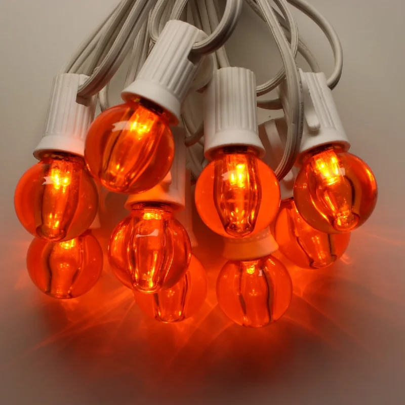 Christmas Holiday Excitement G30 Orange Smooth LED Bulbs E12 Bases (25 Pack)