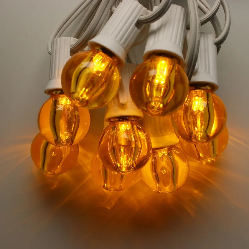 G30 Yellow Smooth LED Bulbs E12 Bases (25 Pack)