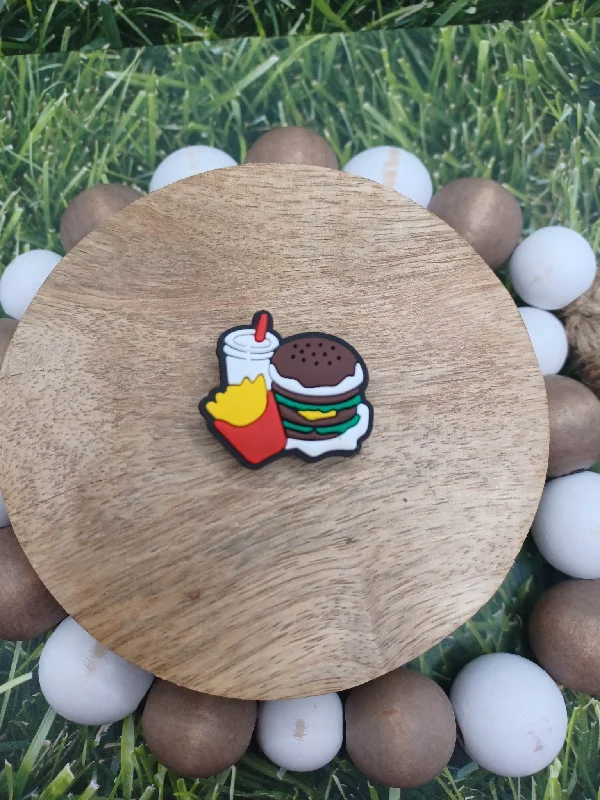 Christmas Cocoa Mugs Hamburger, Fries, & Soda Shoe Charm Accessory