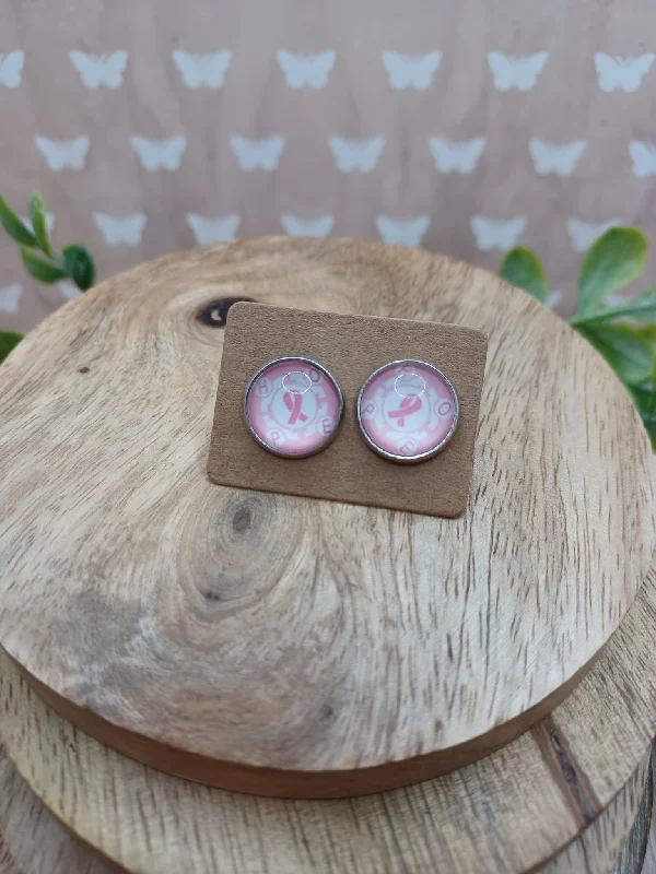 HOPE Light Pink Ribbon Earrings