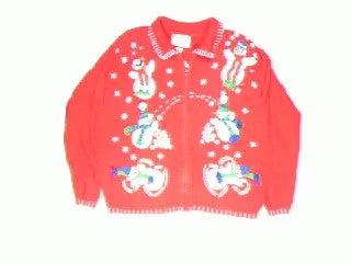 It's A Snowball Fight-Large Christmas Sweater