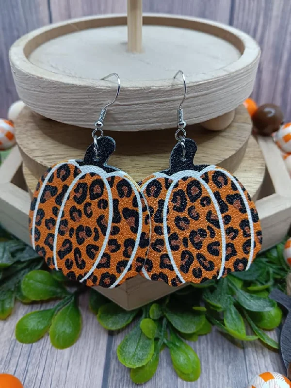 Leopard Pumpkin Earrings