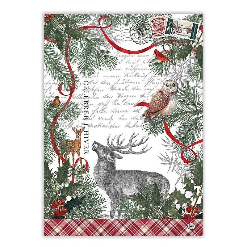 Michel Design Works Tea Towel ~ Winter Woodland