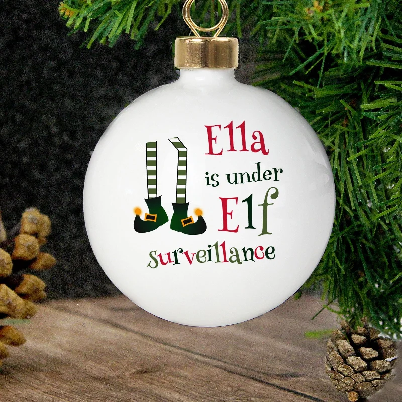 Personalised Elf Surveillance Bauble