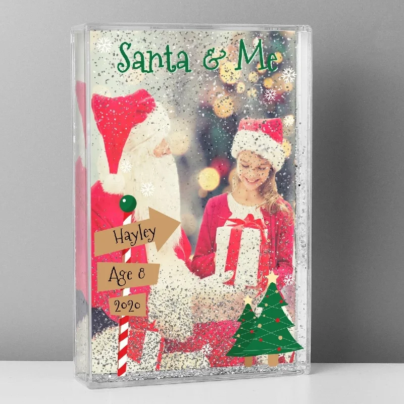 Personalised Santa & Me 4x6 Inch Glitter Shaker Photo Frame