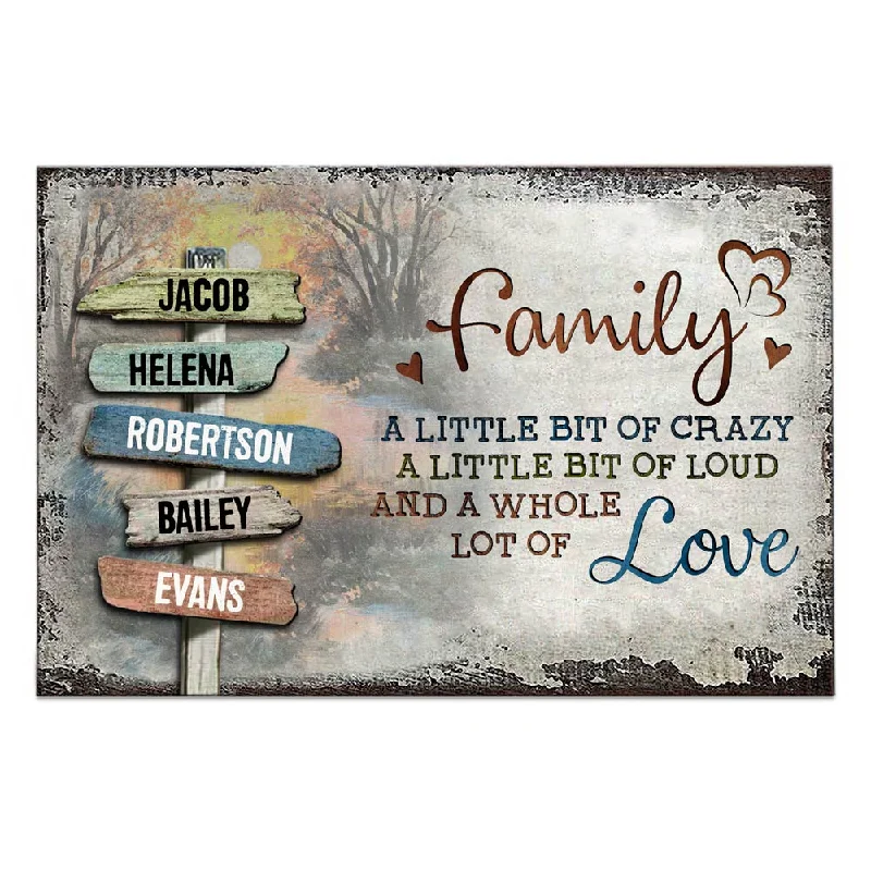 Personalized Family Crazy Loud Love Vintage Sunset Poster 36586