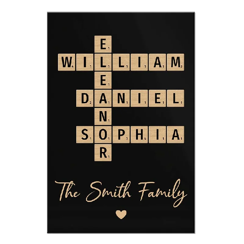 Personalized  Family Crossword Art - Created In A Moment, Treasured Forever Poster 35982