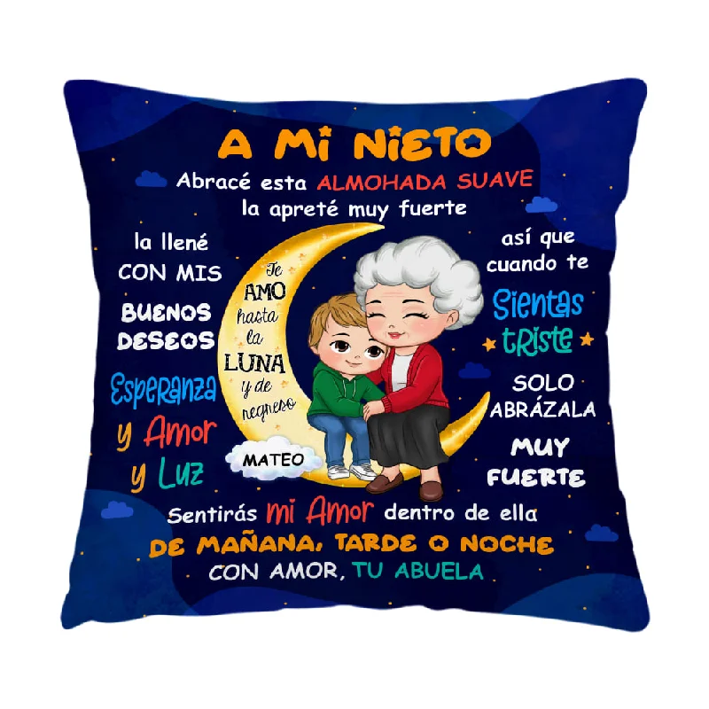 Personalized Gift For Grandson Spanish Hug This Pillow 36117