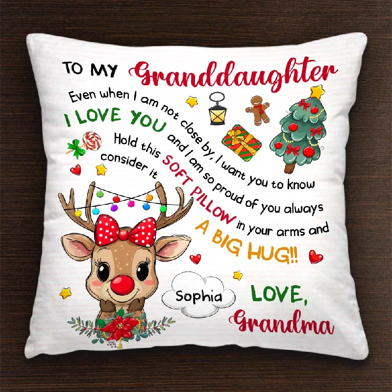 Personalized Grandkids Little Cute Reindeer Pillow 36571