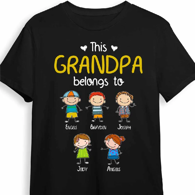 Personalized 'This Grandpa Belongs To' Hoodie, Shirt, Sweatshirt & Doodle Kid Gift