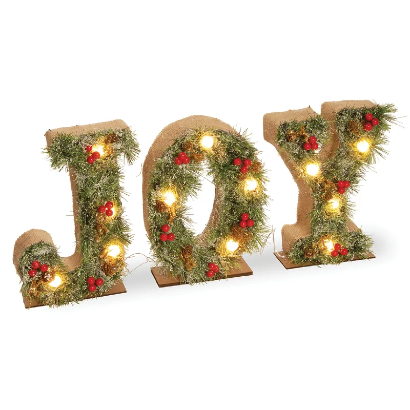 27 in. Pre-Lit JOY Decoration