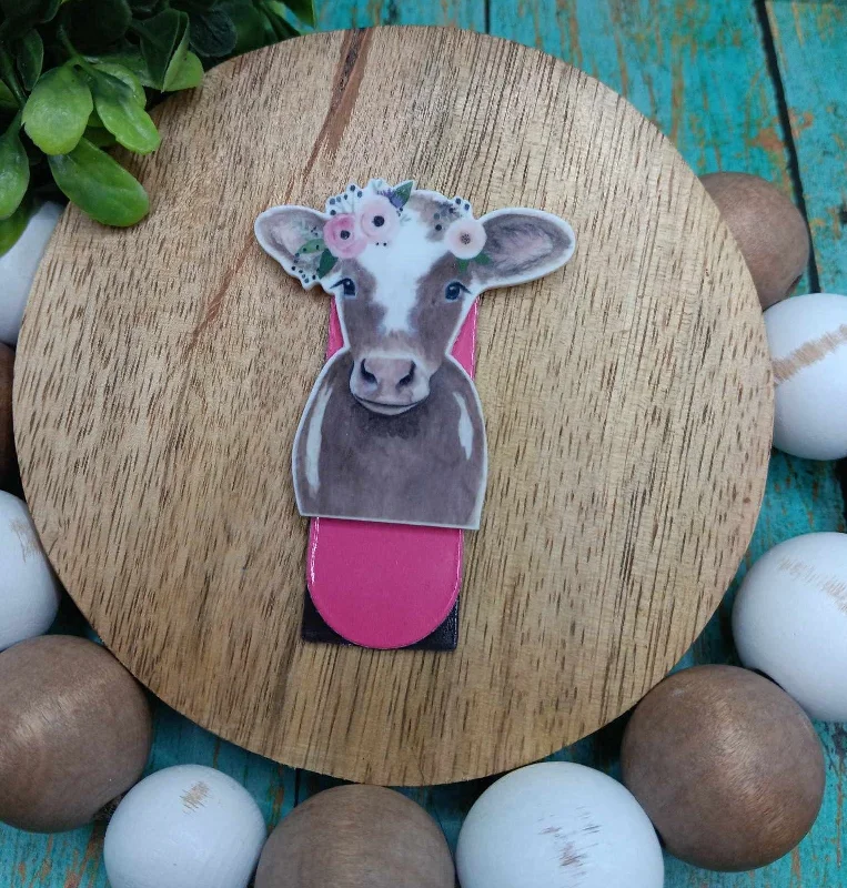 Pink Cow Magnetic Bookmark